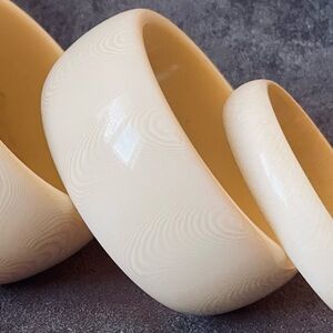 Cream bangle, 1.25 inches thick
